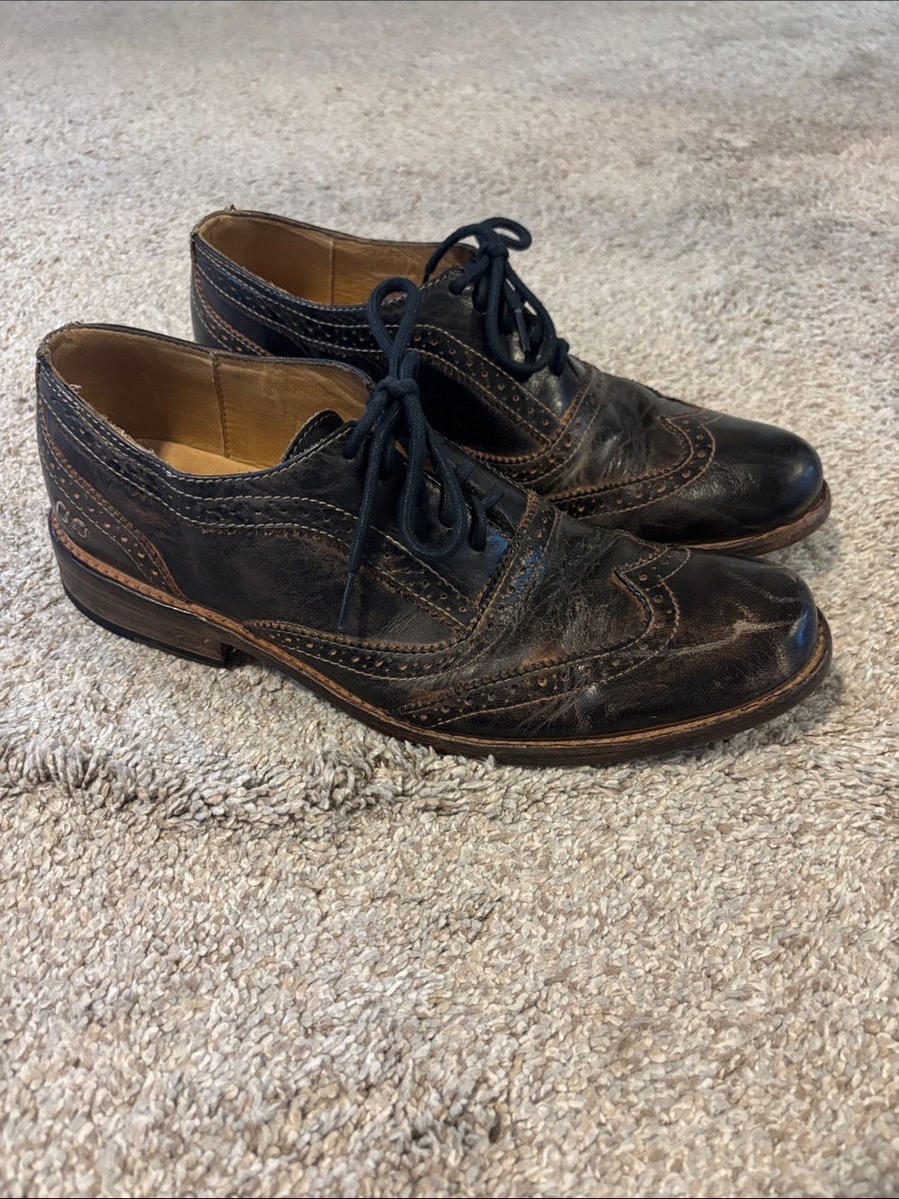 BED|STU women’s Lita cobbler distressed brown Oxford shoes 8